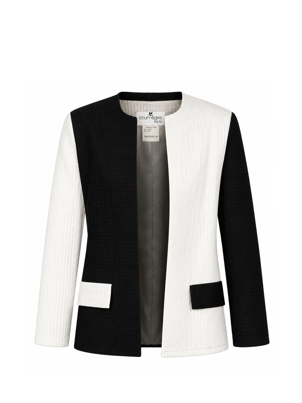 Courreges 1960's Black and White Color Block Jacket